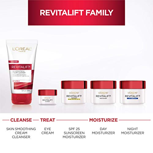 L'Oréal Paris Revitalift Daily Cream Cleanser, Gentle Makeup Remover Face Wash with Vitamin C, 5 fl. oz (Pack of 2)