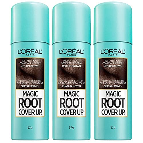 L'Oreal Paris Root Cover Up Hair Color Touch Up Spray, Medium Brown, 3 Ounce (Pack of 3)