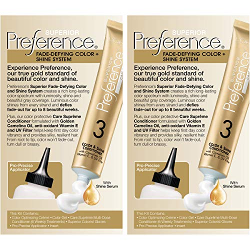 L'Oreal Paris Superior Preference Fade-Defying + Shine Permanent Hair Color, 5A Medium Ash Brown, Pack of 2, Hair Dye