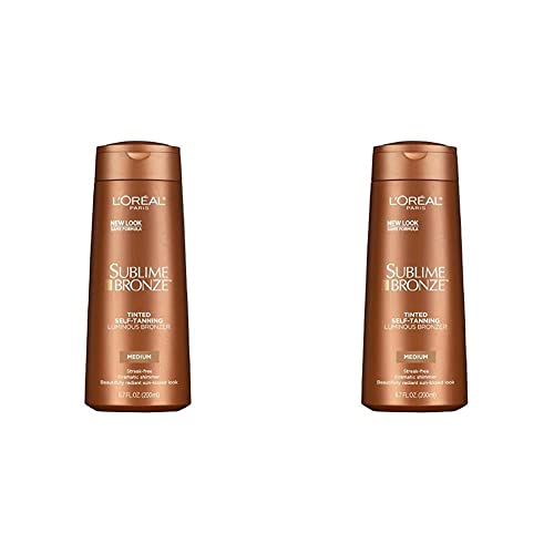 L'Oréal Paris Sublime Bronze Luminous Bronzer Self-Tanning Lotion, 6.7 oz. (Pack of 2)