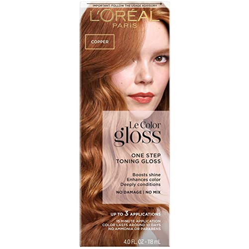 L'Oreal Paris Le Color One Step Toning Hair Gloss, Copper, 4 Ounce