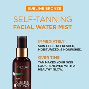 L'Oreal Paris Sublime Bronze Self Tanning Facial Mist, Water-Based Formula, Coconut Water & Vitamin E, 3 fl. Oz