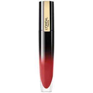 l’oreal paris makeup brilliant signature shiny lip stain, high impact glossy/shiny finish with a lightweight feel, be fiery, 0.21 fl. oz.