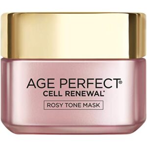 L'Oreal Paris Skincare Age Perfect Rosy Tone Face Mask With Aha and imperial peony for Rosy, Radiant Skin, 1.7 Oz