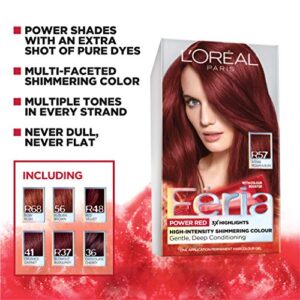 L'Oreal Paris Feria Multi-Faceted Shimmering Permanent Hair Color, 41 Crushed Garnet, Pack of 2 Hair Dye