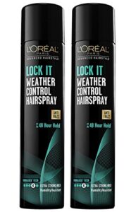 l’oreal paris advanced hairstyle – lock it – weather control hairspray – anti frizz – net wt. 8.25 oz (234 g) per can – pack of 2 cans