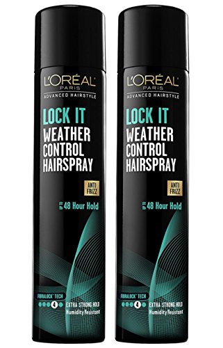 L'Oreal Paris Advanced Hairstyle - Lock It - Weather Control Hairspray - Anti Frizz - Net Wt. 8.25 OZ (234 g) Per Can - Pack of 2 Cans