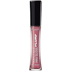 l’oreal paris infallible pro gloss plump lip gloss with hyaluronic acid, long lasting plumping shine, lips look instantly fuller and more plump, mauve glow , 0.21 fl. oz.