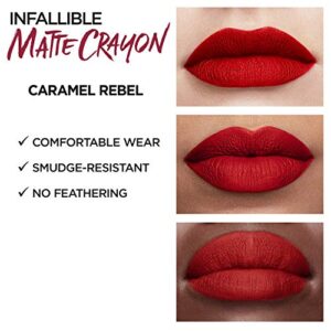 L'Oreal Paris Infallible Matte Lip Crayon, Caramel Rebel (Packaging May Vary)