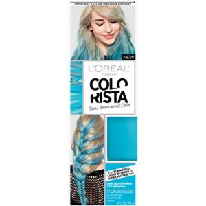 l’oreal paris colorista semi-permanent hair color for light blonde or bleached hair, turquoise