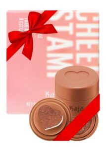 kaja blush – cheeky stamp | 7 shades, buildable & blendable shade with heart-shaped applicator, sunkissed finish, 07 spicy, 0.17 oz