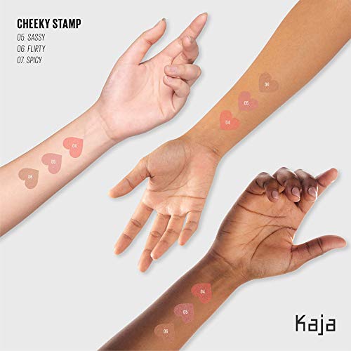 Kaja Blush - Cheeky Stamp | 7 Shades, Buildable & Blendable Shade with Heart-shaped Applicator, Sunkissed Finish, 07 Spicy, 0.17 Oz