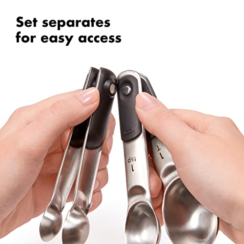 OXO Good Grips 4 Piece Stainless Steel Measuring Spoons with Magnetic Snaps