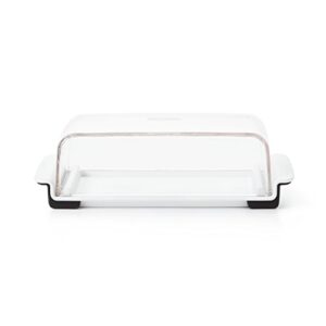 oxo good grips wide butter & cream cheese dish, white