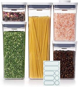 oxo good grips 5-piece pop container set with 5 labels