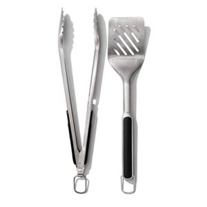 oxo good grips grilling tools, tongs and turner set, black