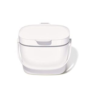 new oxo good grips easy-clean compost bin, white, 1.75 gal/6.62 l