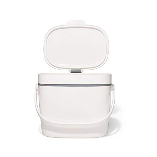 NEW OXO Good Grips Easy-Clean Compost Bin, White, 1.75 GAL/6.62 L