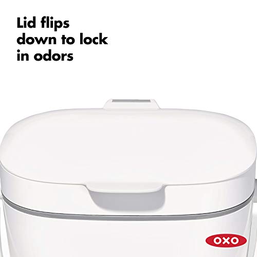 NEW OXO Good Grips Easy-Clean Compost Bin, White, 1.75 GAL/6.62 L