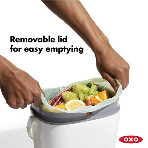 NEW OXO Good Grips Easy-Clean Compost Bin, White, 1.75 GAL/6.62 L