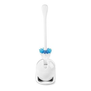 oxo good grips compact toilet brush & canister, white, 6″ x 4-3/4″ x 17-1/4″ h