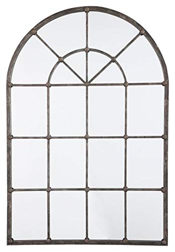Signature Design by Ashley Wall Mount Oengus Traditional Antiqued Metal Framed Accent Mirror 32x46, Silver