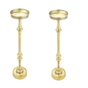 newridge home goods dapper glam 6in. round martini, set of 2, for small spaces and living room end, side, drink table, 5.74″ lx5.74 dx25.99 h, brass