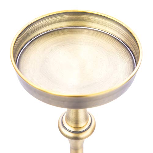 NewRidge Home Goods Dapper Glam 6in. Round Martini, Set of 2, for Small Spaces and Living Room End, Side, Drink Table, 5.74" Lx5.74 Dx25.99 H, Brass