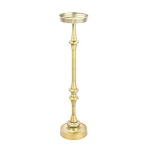 NewRidge Home Goods Dapper Glam 6in. Round Martini, Set of 2, for Small Spaces and Living Room End, Side, Drink Table, 5.74" Lx5.74 Dx25.99 H, Brass