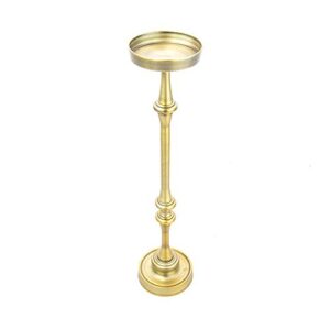 NewRidge Home Goods Dapper Glam 6in. Round Martini, Set of 2, for Small Spaces and Living Room End, Side, Drink Table, 5.74" Lx5.74 Dx25.99 H, Brass