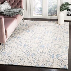 safavieh blossom collection 8′ x 10′ blue/ivory blm112m handmade premium wool area rug