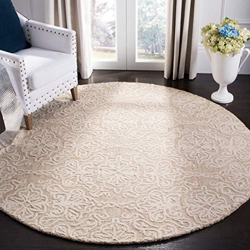 SAFAVIEH Blossom Collection 8' x 10' Blue/Ivory BLM112M Handmade Premium Wool Area Rug