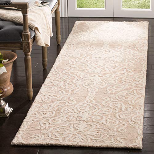 SAFAVIEH Blossom Collection 8' x 10' Blue/Ivory BLM112M Handmade Premium Wool Area Rug