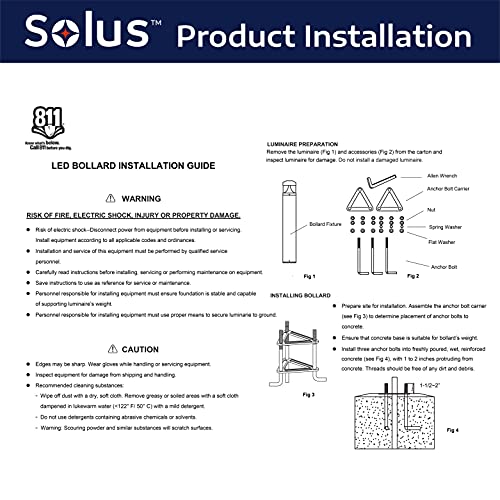 Solus C200BC-L10C-BZ-4PK LED Landscape Light, Exterior Surface Mounted Bollard, 120-277V 10W 4000K, 39" Height, Bronze, 4-Pack