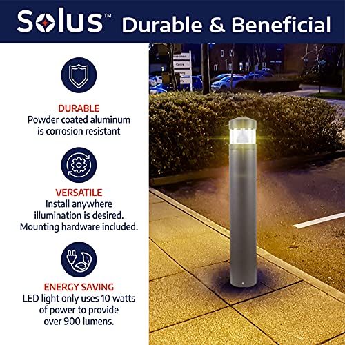 Solus C200BC-L10C-BZ-4PK LED Landscape Light, Exterior Surface Mounted Bollard, 120-277V 10W 4000K, 39" Height, Bronze, 4-Pack