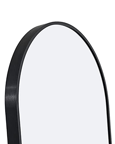 SHIGAKEN 65"×22" Arched Full Length Mirror, Aluminum Alloy Framed, Floor Mirror, Full Body Mirror, Large Arched Wall Mirror - Black