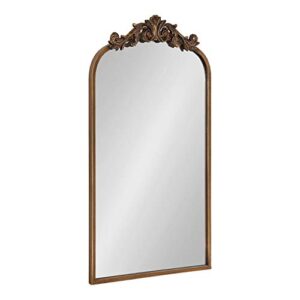 kate and laurel arendahl traditional arch mirror, 19″ x 30.75″, gold, baroque inspired wall decor