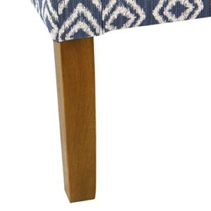 HomePop Modern Swoop Arm Accent Chair, Blue Geometric Pattern