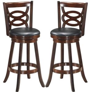 ergomaster dark brown 2pcs swivel counter height barstool 29 inch seat height bar chair bar stool （set of 2）