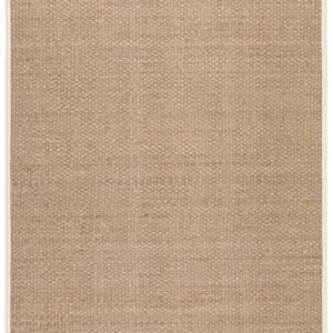 SAFAVIEH Natural Fiber Collection 8' x 10' Ivory NF114J Border Basketweave Seagrass Area Rug