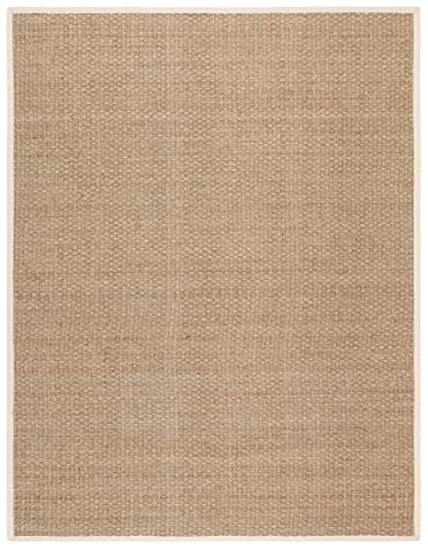 SAFAVIEH Natural Fiber Collection 8' x 10' Ivory NF114J Border Basketweave Seagrass Area Rug