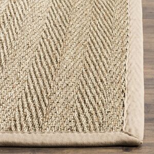 Safavieh Natural Fiber Collection 10' x 14' Beige NF115A Border Herringbone Seagrass Area Rug