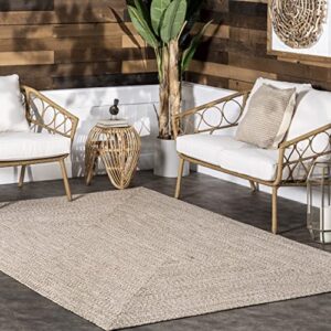 nuloom wynn braided indoor/outdoor area rug, 10′ x 14′, tan