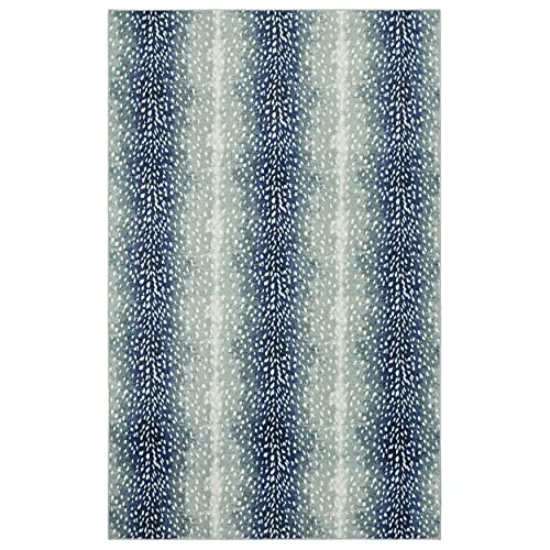 Mohawk Home Prismatic Antelope Skin Blue Animal Print (8' X 10') Area Rug