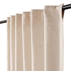 window panels curtain 50×96 inch natural, set of 2,farmhouse curtain, tab top curtains, room darkening drapes, curtains for bedroom, curtains for living room, curtains 30% linen,70% cotton.