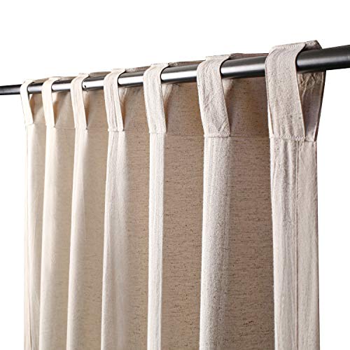 Window Panels Curtain 50x96 inch Natural, Set of 2,Farmhouse Curtain, Tab Top Curtains, Room Darkening Drapes, Curtains for Bedroom, Curtains for Living Room, Curtains 30% Linen,70% Cotton.