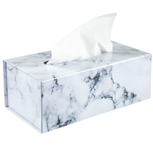 marble tissue box cover rectangular,facial tissue box holder for dresser bathroom decor,tissue dispenser for home, desks, nightstands, car…