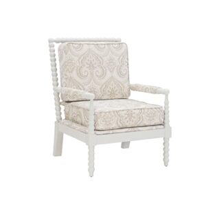 linon linda beige spindal wood frame chair, cream