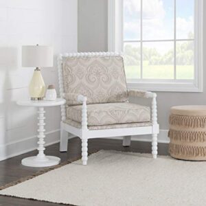 Linon Linda Beige Spindal Wood Frame Chair, Cream