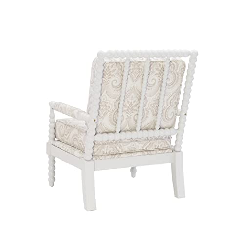 Linon Linda Beige Spindal Wood Frame Chair, Cream